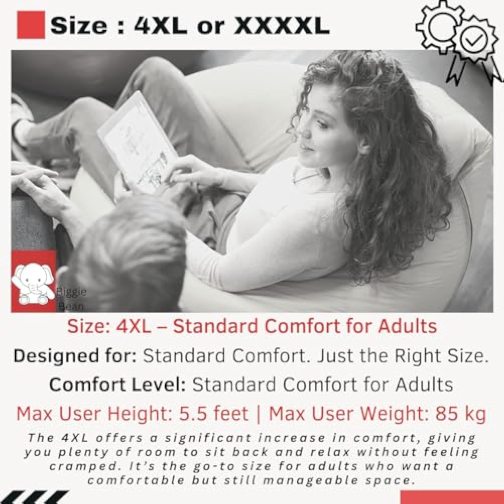 ComfyBean Cover XXXXXL with Free Cushion and Footrest